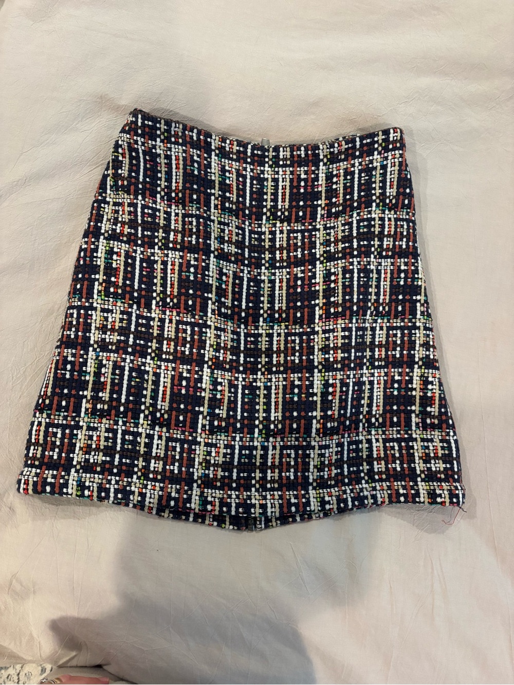 Halogen Vintage Multicolor Tweed Mini Skirt - Classic Plaid Pattern